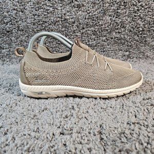 Skechers Arch Fit Womens 9 Slip On Running Shoes Sneakers Gray White Comfort